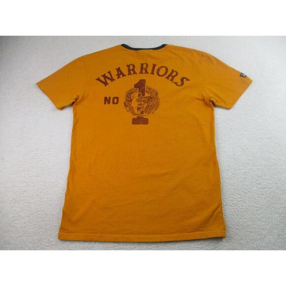 Superdry T-Shirt Mens Size Small Warriors No 1 Yellow Raised Stitching Logo S‎ - Picture 1 of 9